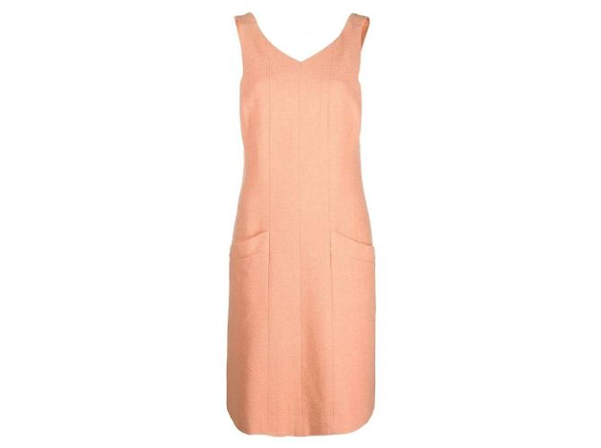 Robe midi Chanel en coton pêche