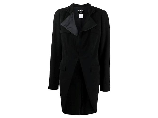 Chanel Black Wool Tailcoat Jacket