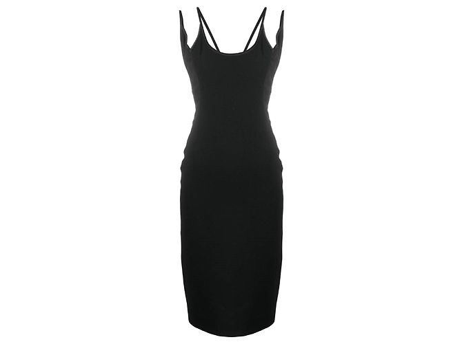 Versace Midi Kleid aus schwarzer Wolle