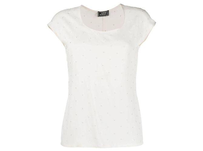 Versace Openwork Blouse White Acetate