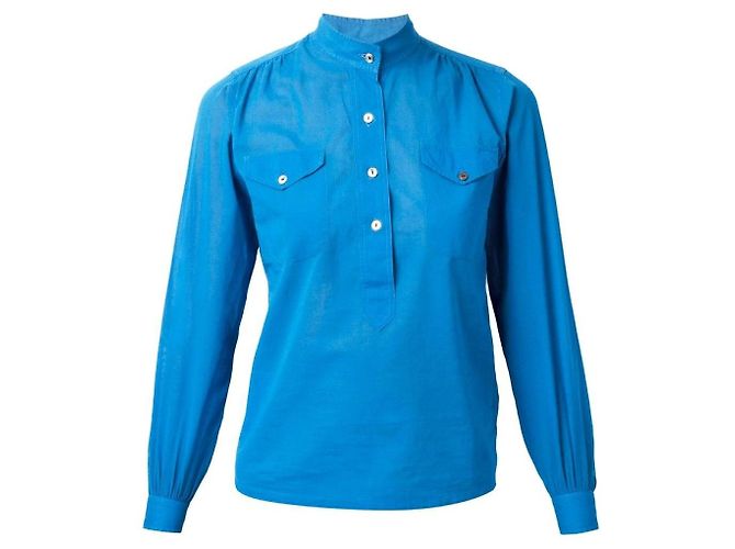 Camicia Yves Saint Laurent anni '60 Blu chiaro