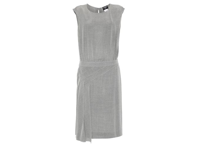 Chanel Midi Kleid aus Viscose Perlgrau