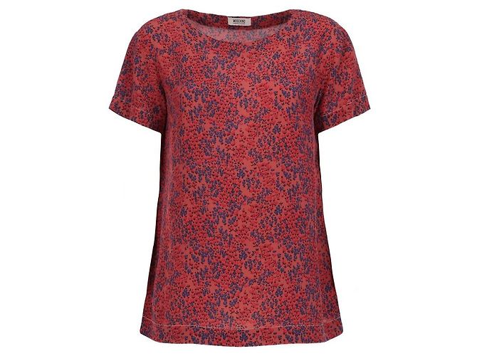 Moschino Cheap and Chic Seidenbluse Rot mit Blumenprint