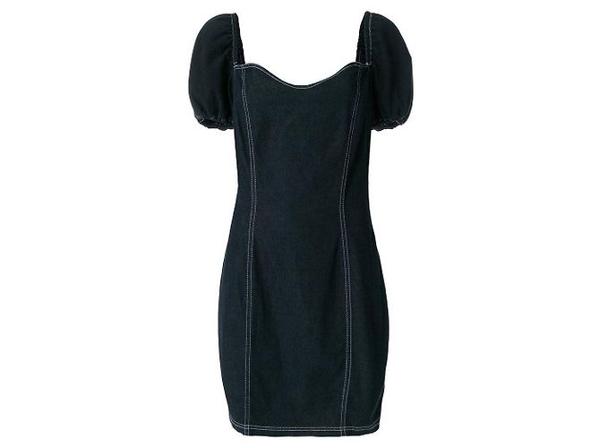 Vestido Moschino de denim negro y algodón con espalda de corsé