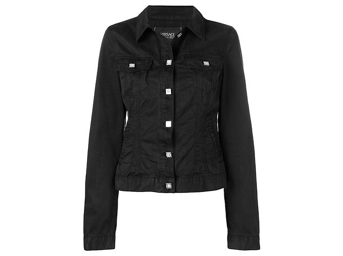 Autre Marque Giacca sartoriale Versace in cotone nero