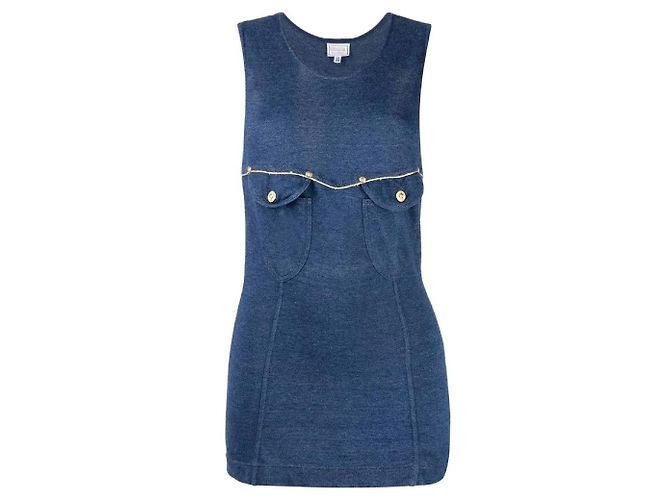 Top senza maniche Versus by Gianni Versace in cotone blu