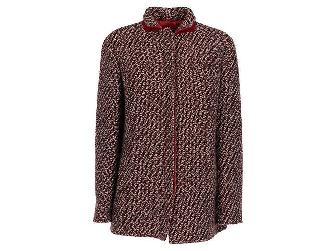 Etro Wollmischung Jacke Dunkelrot Bordeaux