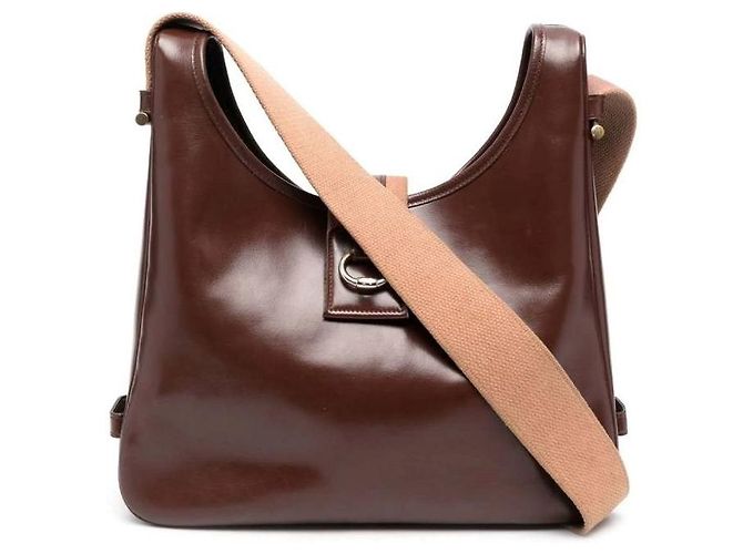 Hermès Bolsa Tsako Tote em Couro Marrom