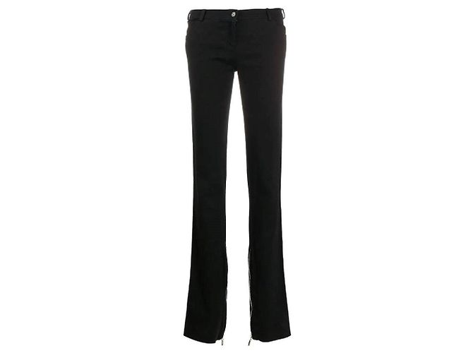 Pantalones Slim Fit de Algodón Negro Versace