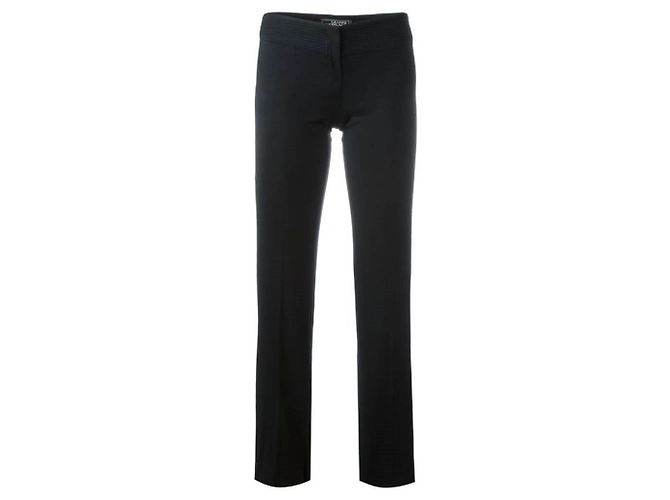 Versace Slim Fit Hose aus Wolle Schwarz