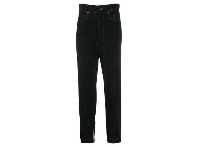 Versace Hose aus schwarzer Baumwolle hoch tailliert