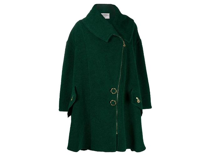 Chanel Oversized Wool Coat Green