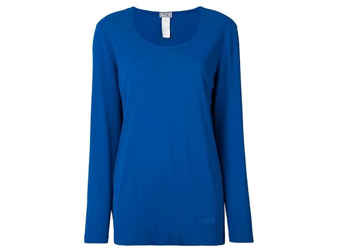 Blusa Versace de acetato azul años 90