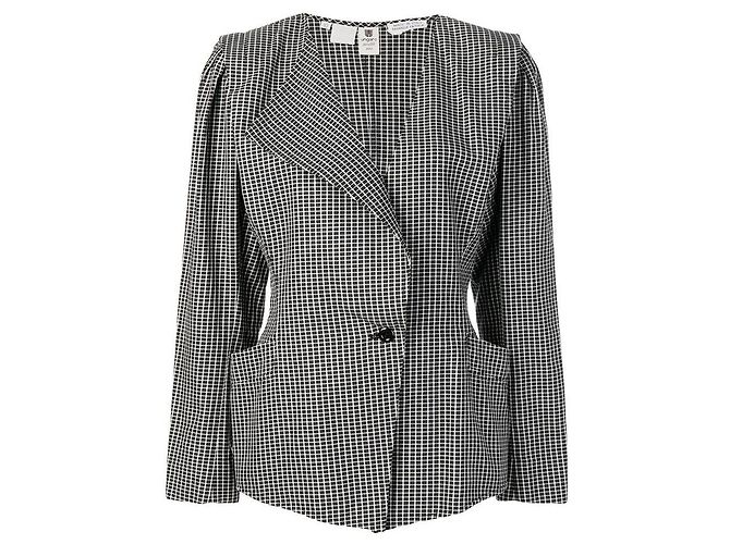 Giacca in cotone a scacchi bianco neri Emanuel Ungaro Nero