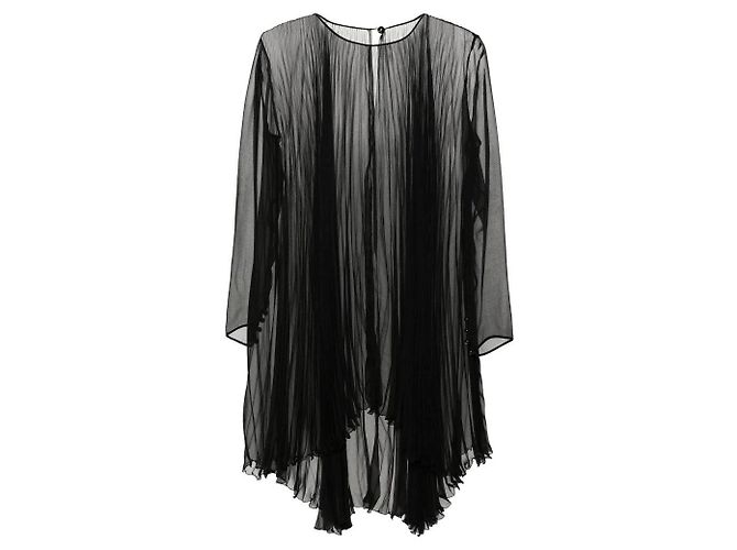 Chanel Bluse aus schwarzer plissierter Seide
