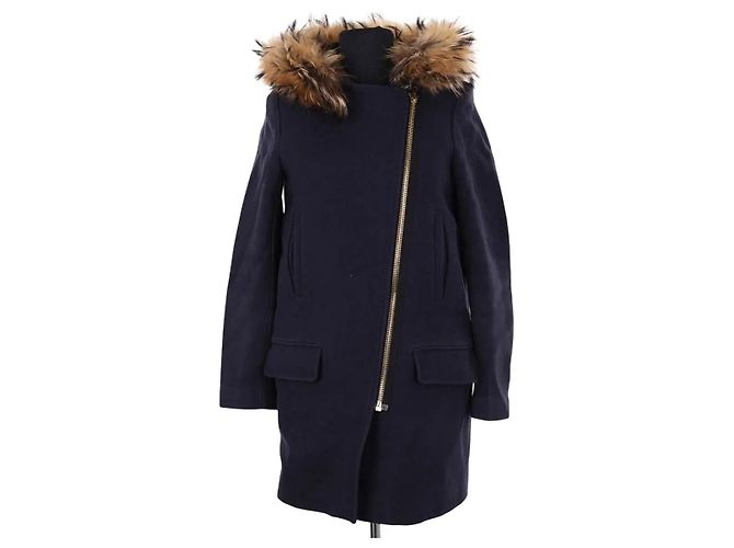 Sandro Blue Wool Coat