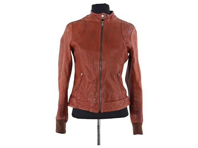 Dolce & Gabbana Lederjacke braun