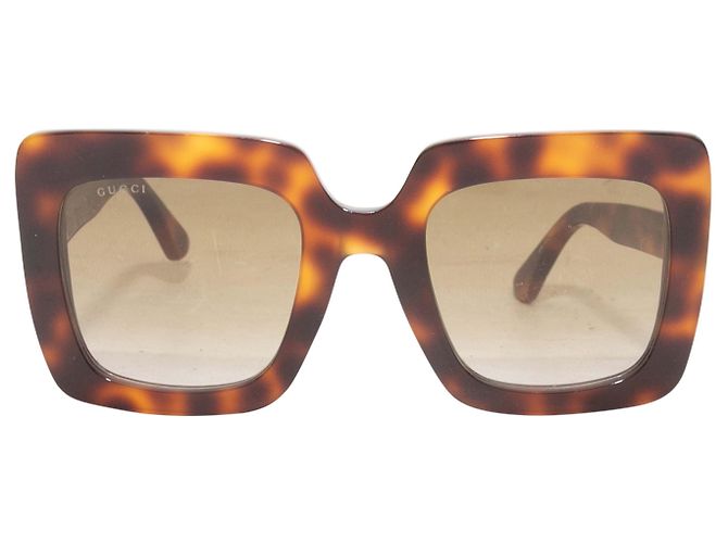 Gafas de sol cuadradas oversized Gucci efecto carey Castaño