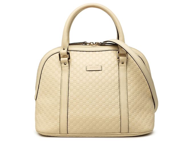 Sac Dome Gucci Medium Microguccissima Blanc