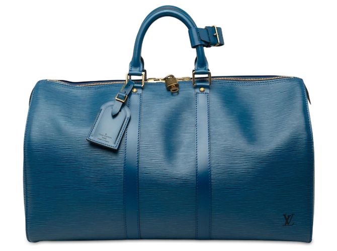 Borsa da viaggio Louis Vuitton Epi Keepall 45 Blu