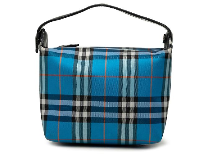 Borsa a mano Burberry Mini House Check Canvas Blu