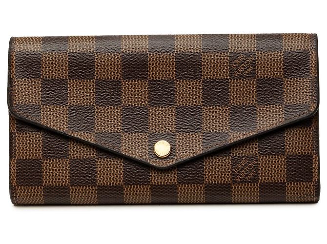 Cartera larga Louis Vuitton Damier Ebene Sarah Brown Castaño