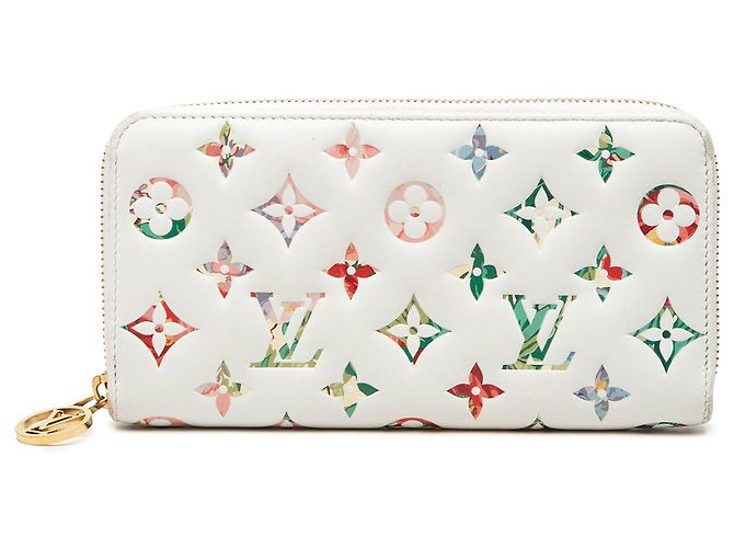 Cartera larga Louis Vuitton Monogram Garden Zippy Blanca Blanco