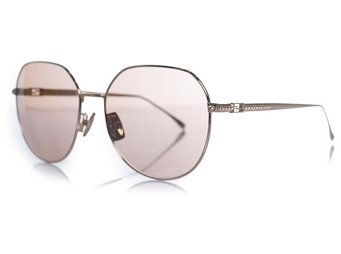 Fendi, FF oversized verspiegelte Sonnenbrille in Rose Pink Golden