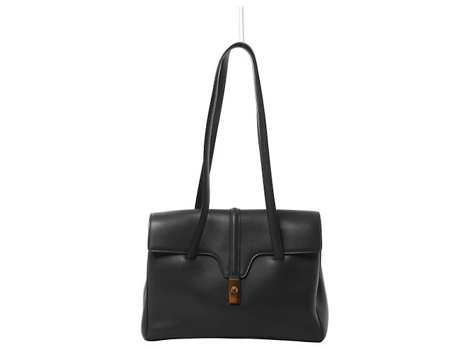 Céline Celine Sac 16 Medium Bolsa de ombro em couro Cinza