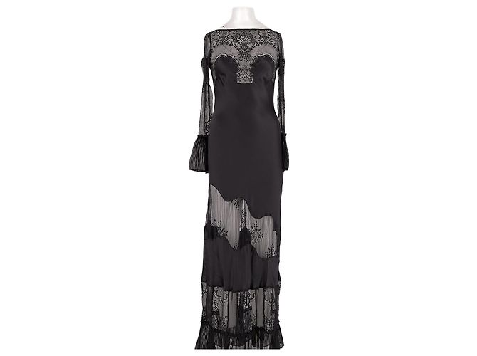 Autre Marque Vestido de seda preto Sleeping with Jacques
