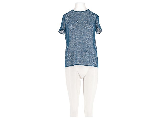 Top La Perla de corte recto azul
