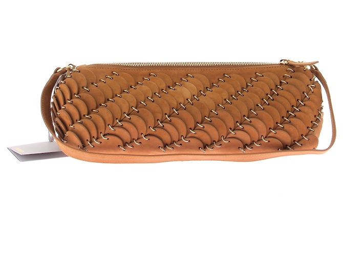 Autre Marque Tekel Bag en cuir camel avec finitions dorées