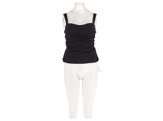 Top de algodão preto Reformation