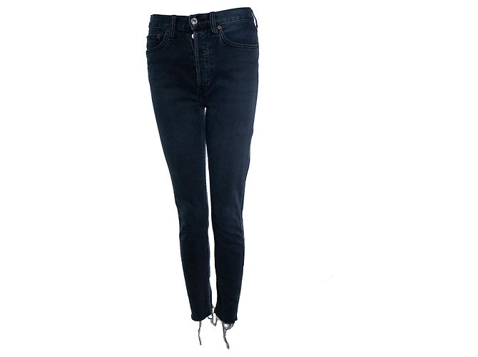 Autre Marque Re/done, black jeans with raw edges