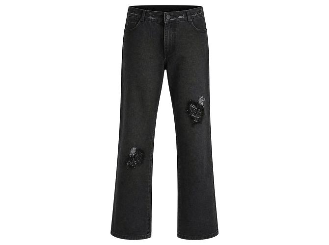 Chanel Resort 2006 06C Sequin Distressed Patchwork Jeans