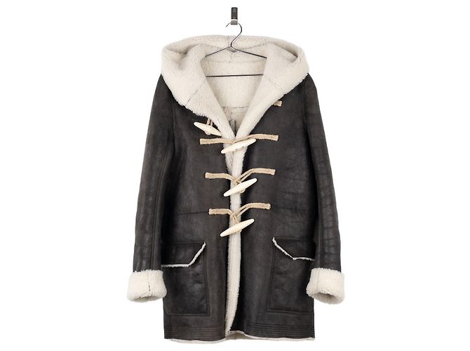 Rick Owens AW17 Leather Shearling Duffle Coat