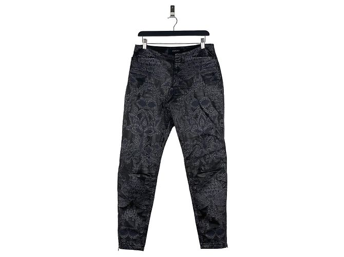 Gucci by Tom Ford SS00 Embroidered Leather Biker Pants