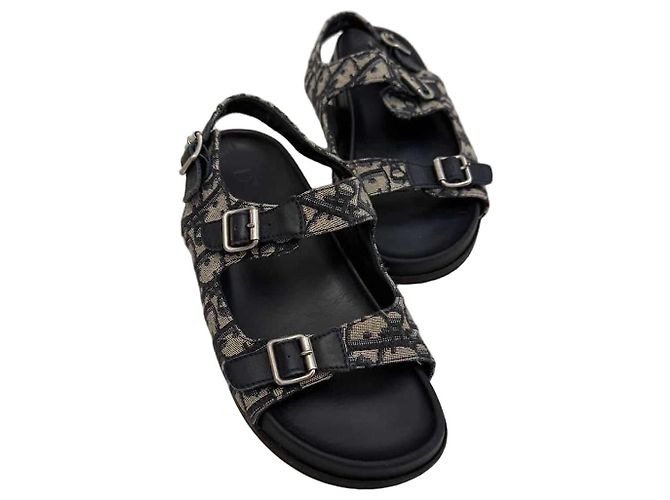 Sandali Christian Dior Oblique Monogram Nero Monogramma