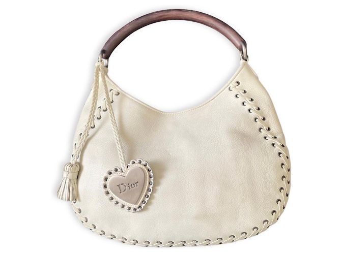 Christian Dior Bolsa Dior Gipsy em couro branco