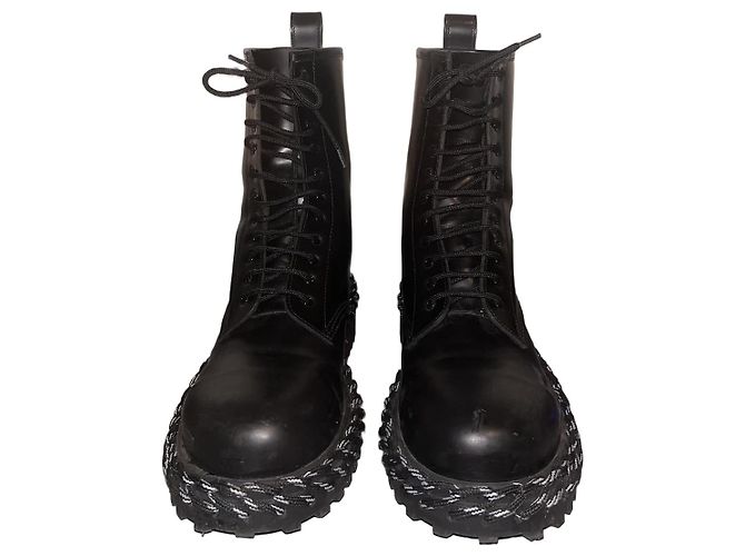 Balenciaga black leather boots