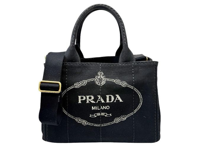 Borsa Prada Canapa Canvas Black Nero