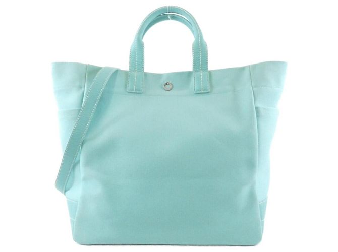 Autre Marque Borsa Tiffany Blue in pelle e tela