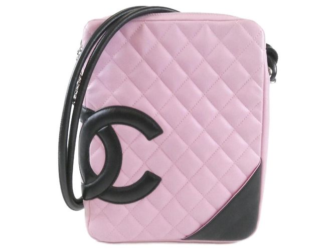 Borsa a tracolla Chanel Cambon Line 25178 Nero Rosa