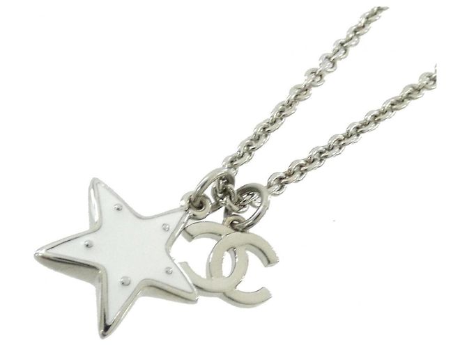Collana Chanel ABI070 Argento e Bianco