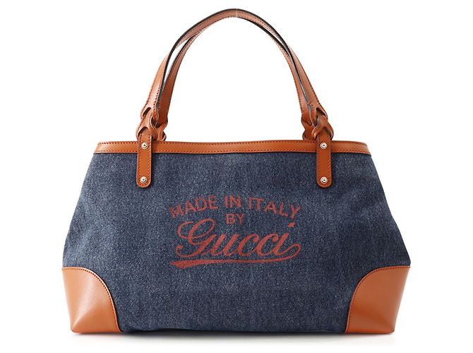 Borsa Tote Gucci in marrone e blu navy