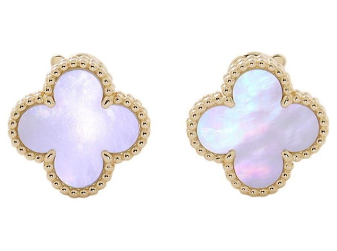Orecchini a clip Van Cleef & Arpels Alhambra Bianco D'oro