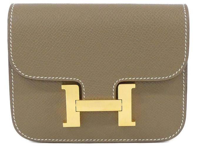 Hermès Cartera Hermes Constance Slim Gris pardo