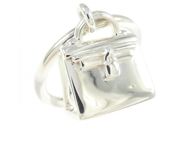Hermès Amulette Kelly Ring Prata