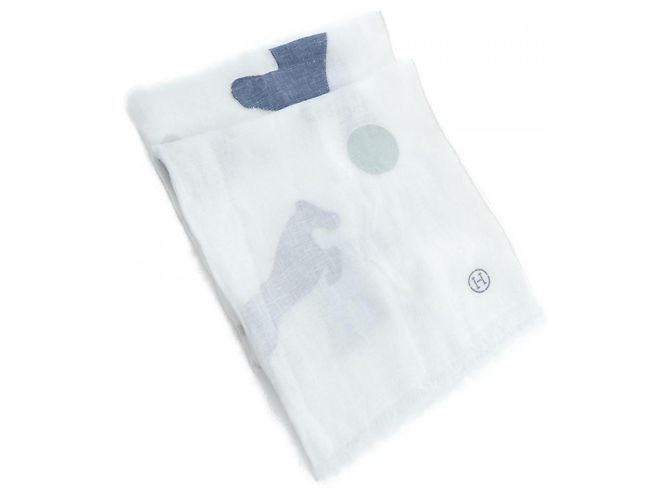 Hermès Hermes Blue and White Stole