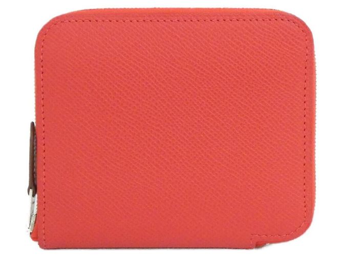 Hermès Hermes COEUR ET RUBANS Silk Compact Wallet Red